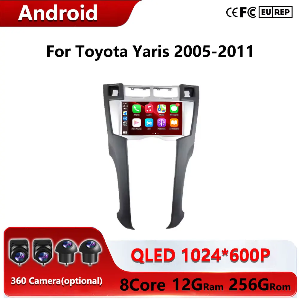 

7‘’ For Toyota Yaris 2005-2011 Carplay Auto Android System Car Radio Multimedia Player Stereo GPS Navigation Head Unit BT FM