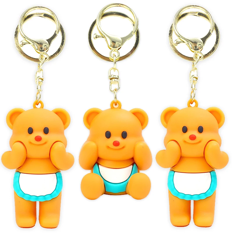 Thailand Apron Butter Bear Doll Pendant Key Chain Doll Kids Bag Pendant Car Key Chain Schoolbag Pendant Gift Couple Accessories