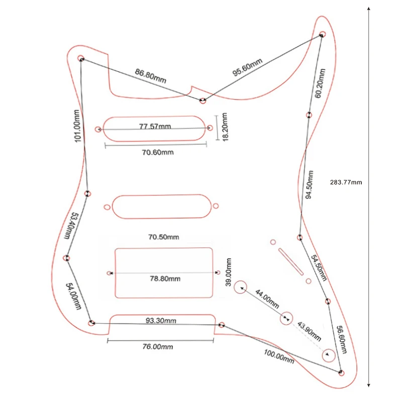 Pleroo Custom Quality Electric Guitar Parts -For USA\\ Mexico Fd Strat 11 Holes HSS PAF Humbucker Guitar Pickguard Scratch Plate