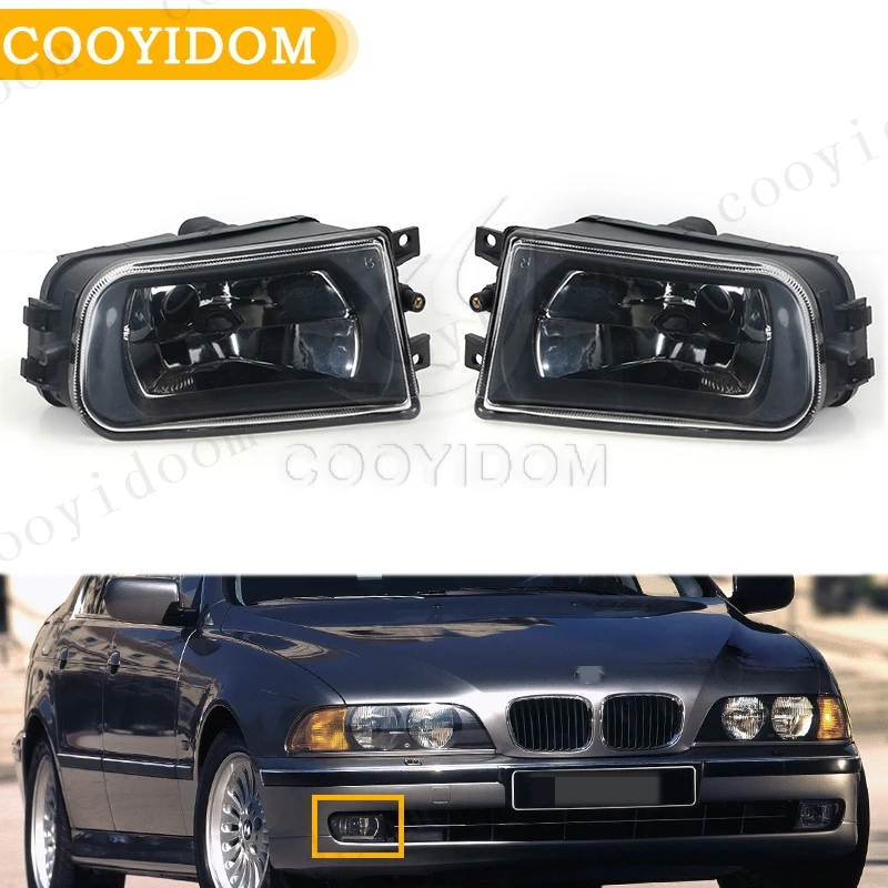 

Car Fog Light Fog Lamp For BMW 5 Series E39 1995 1996- 2000 520 525 523 530 525li 535 523li Housing Lens Clear with Bulbs