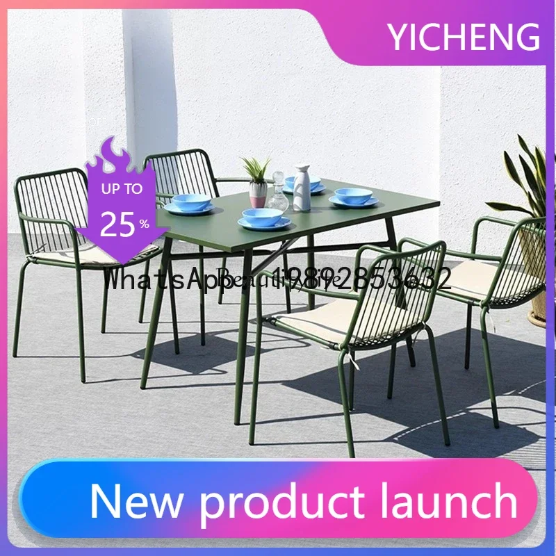 

QQ 09Z.-Outdoor table Nordic minimalist garden coffee white outdoor table