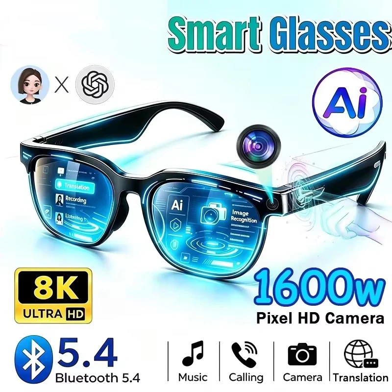 Smart Glasses 2026 New AI Translation Bluetooth Conversation Recording Listening To Music Men Women Smart Sunglasses
