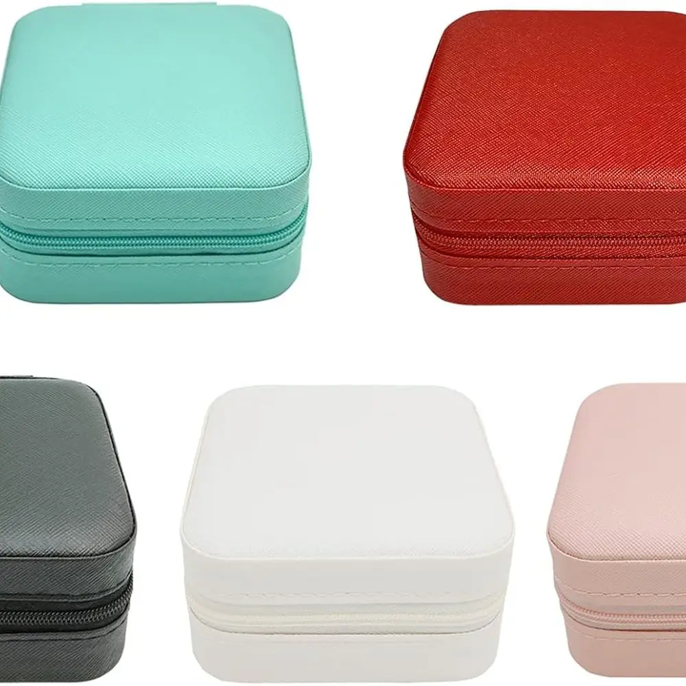 

Компактный органайзер для ювелирных изделий, портативный мини-футляр для колец, сережек, ожерелий — 5 разных цветов, набор из 5 предметов