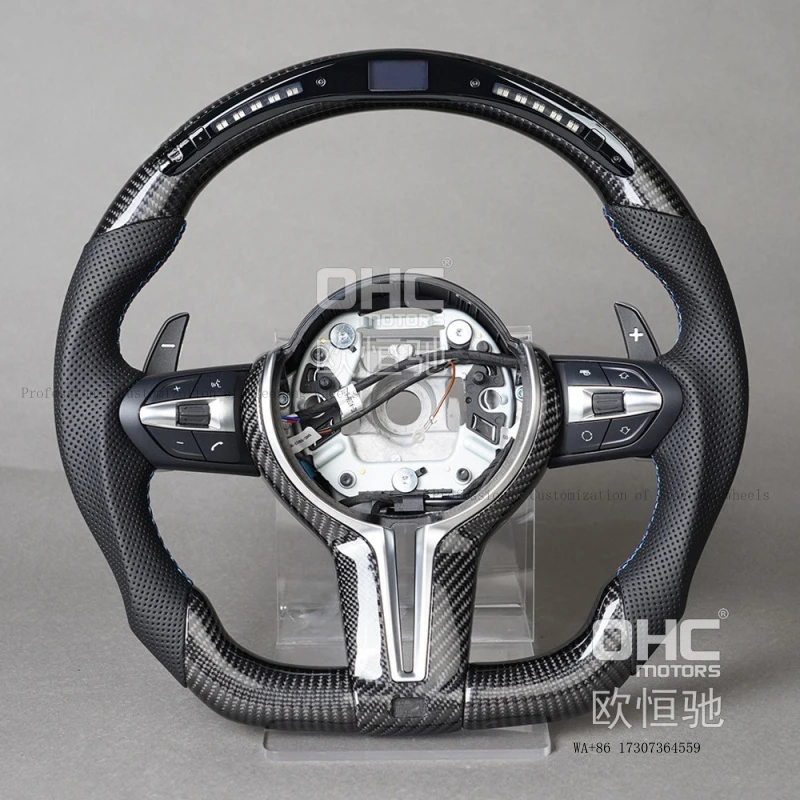 Hot for 06-18 BMW E60 M3 model styling modification LED carbon fiber multifunctional flat-bottom steering wheel assembly