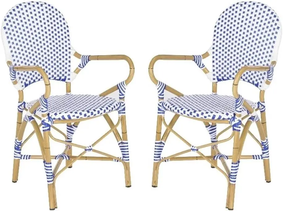 

Home Collection Hooper Blue & White Indoor-Outdoor Stacking Arm Chair