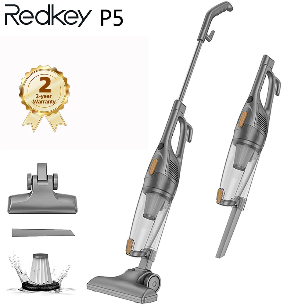 Redkey P5 Vertical Vacuum Cleaner 2 in 1 Handheld Vacuum Cleaner for Home with HEPA Filter 400W 14kPa 1.2L