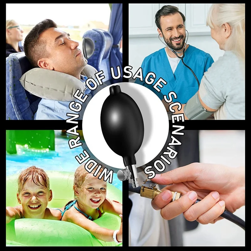 6 Pieces Replacement Inflation Bulb Pump Adjustable Hand Squeeze Pump Manual Sphygmomanometer Bulb