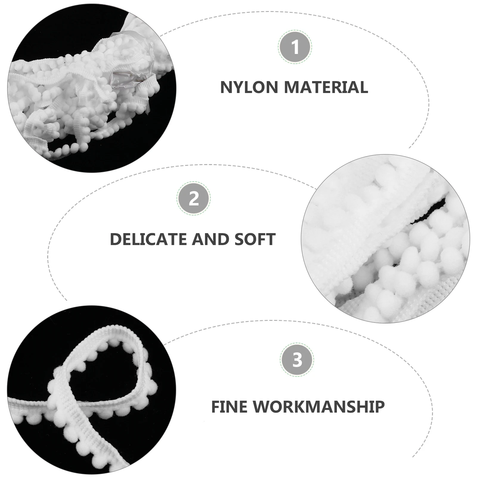 

Dog Ball Lace Crochet Ribbon Border Creative Trim Fashion Lacework Decoration Durable Nylon Material Home Costume