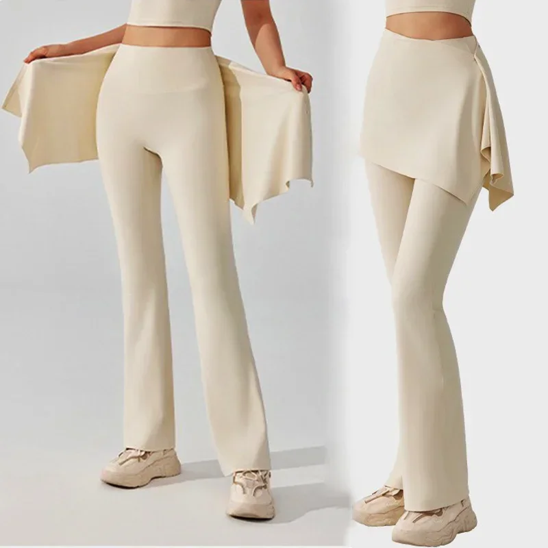 Aiithuug  Yoga Pants Cream-feel Bell Bottom 5A AntibacterialSports Leggings Soft Stretchy Yoga Pant Flared Gym Pants Bell-bottom