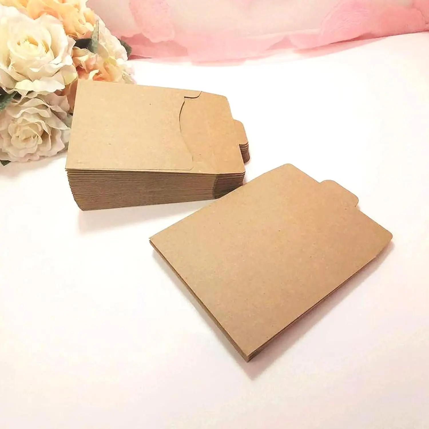 

50pcsCD Sleeves Brown Kraft Paper Envelope, DVD Cardboard Envelope, CD Paper Storage Box Cover 5x5 inches