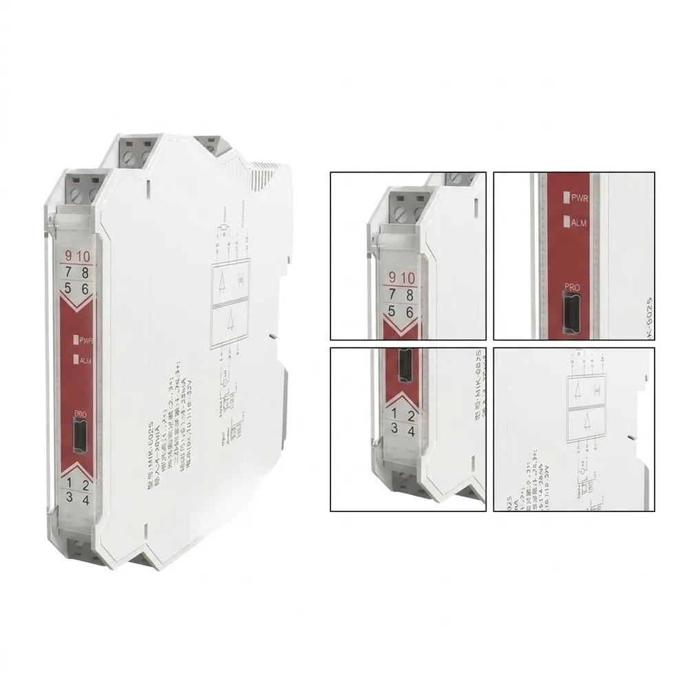 MIK-602S Signal Isolator 4-20mA Safety Barrier Module DC For PLC Instrument Industrial Control DIN For Rail Mount ABS White