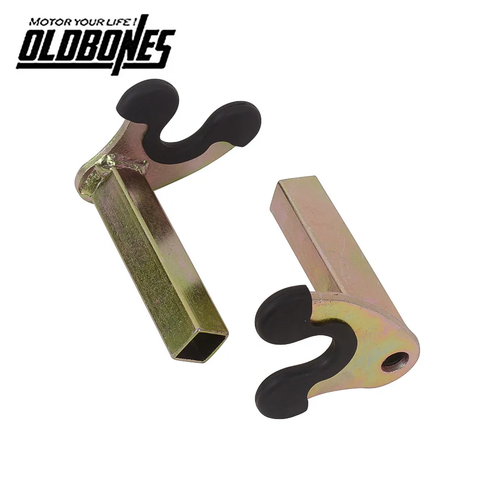 Oldbones 2PCS Motorcycle Bike Stands Wheel Support Frame Stand Swing Arm Lift Tripod Hooks Hook Fork U-style With Rubber