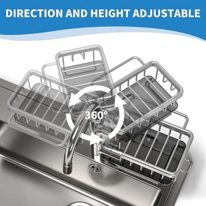 Kitchen Sink Faucet Organizer Kitchen Sink Faucet Sponge Rack With Drain Tray Multifunctional Hanging Basket