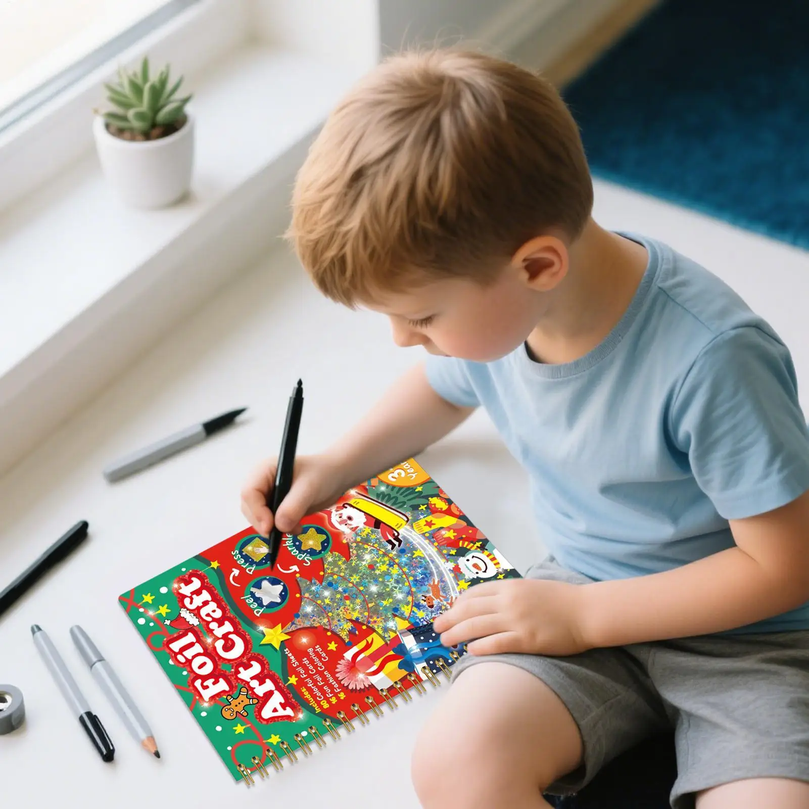 Feuille d'art amusante pour enfants, ensemble d'art en aluminium à décoller et à presser, fournitures de fabrication artisanale, jouets de voyage pour enfants, adolescents, jeunes, famille, fille