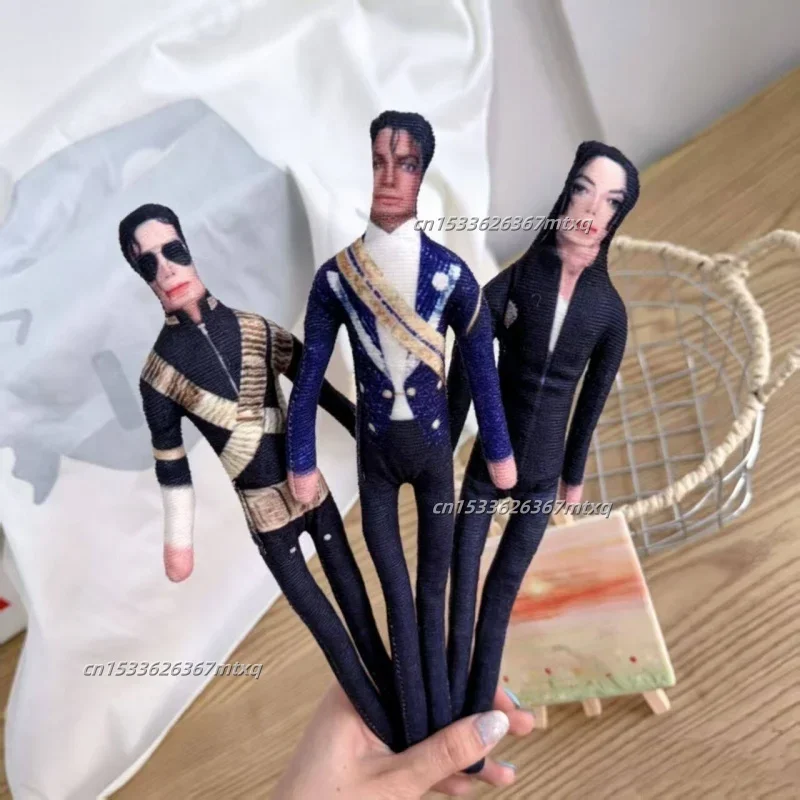 10Styles Pop King Michael Jackson Plush Toy Stuffed Figure Doll Classic Stage Looks Soft Stuffed Long Plushies for Memorial Gift