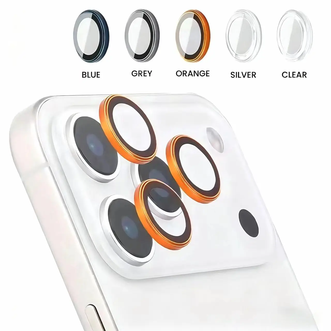 

1-3Pcs Original Orange 3D Metal Lens Protector Glass For IPhone 17Pro Max 17 Air Alloy Back Camera Ring Cover For 17Pro Lens