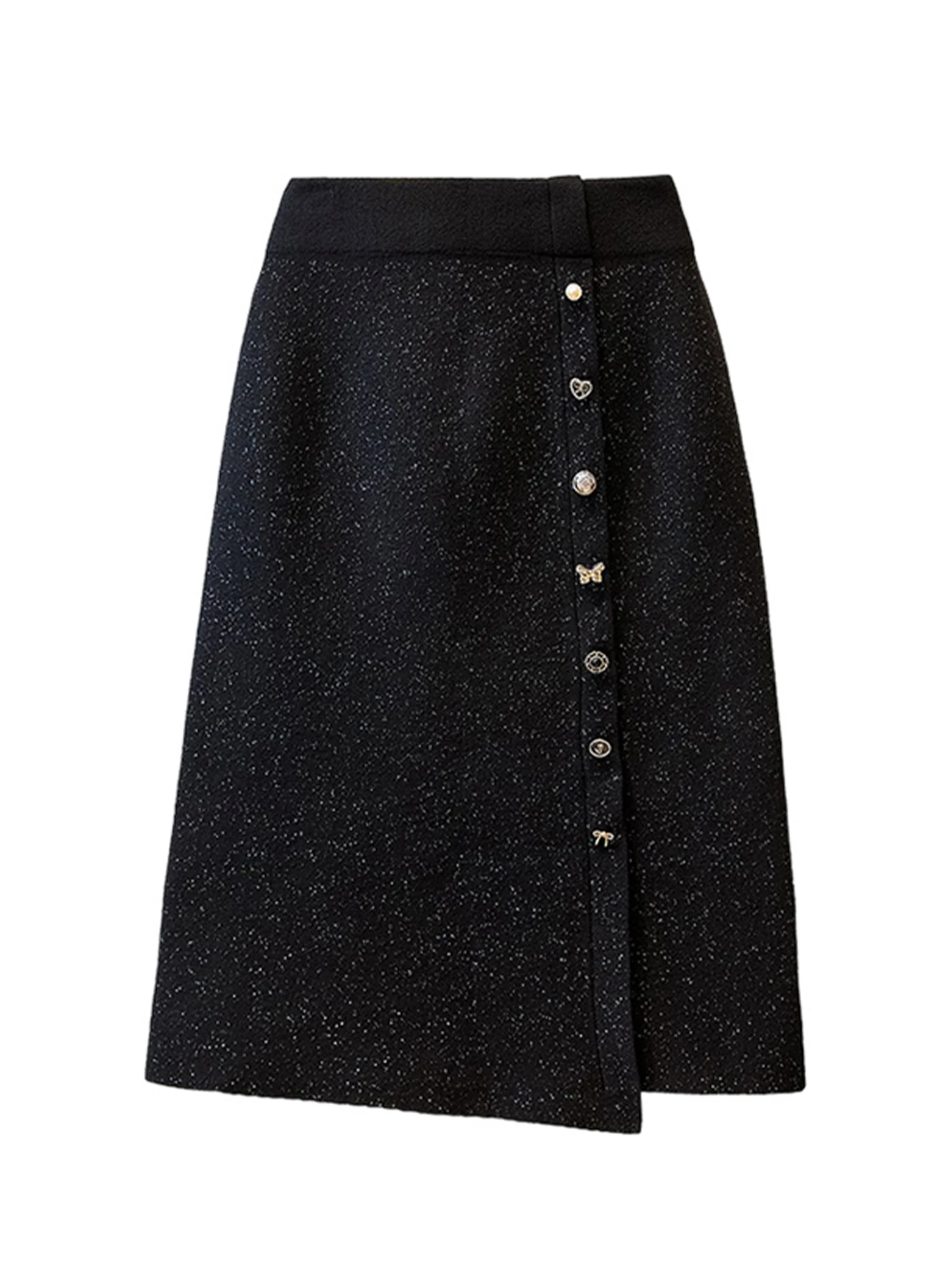 Women Black Gothic Emo Knit Skirt Vintage Aesthetic High Waist Oversize Mid Long Skirt Harajuku Y2k Luxury Skirts 2000s Clothes