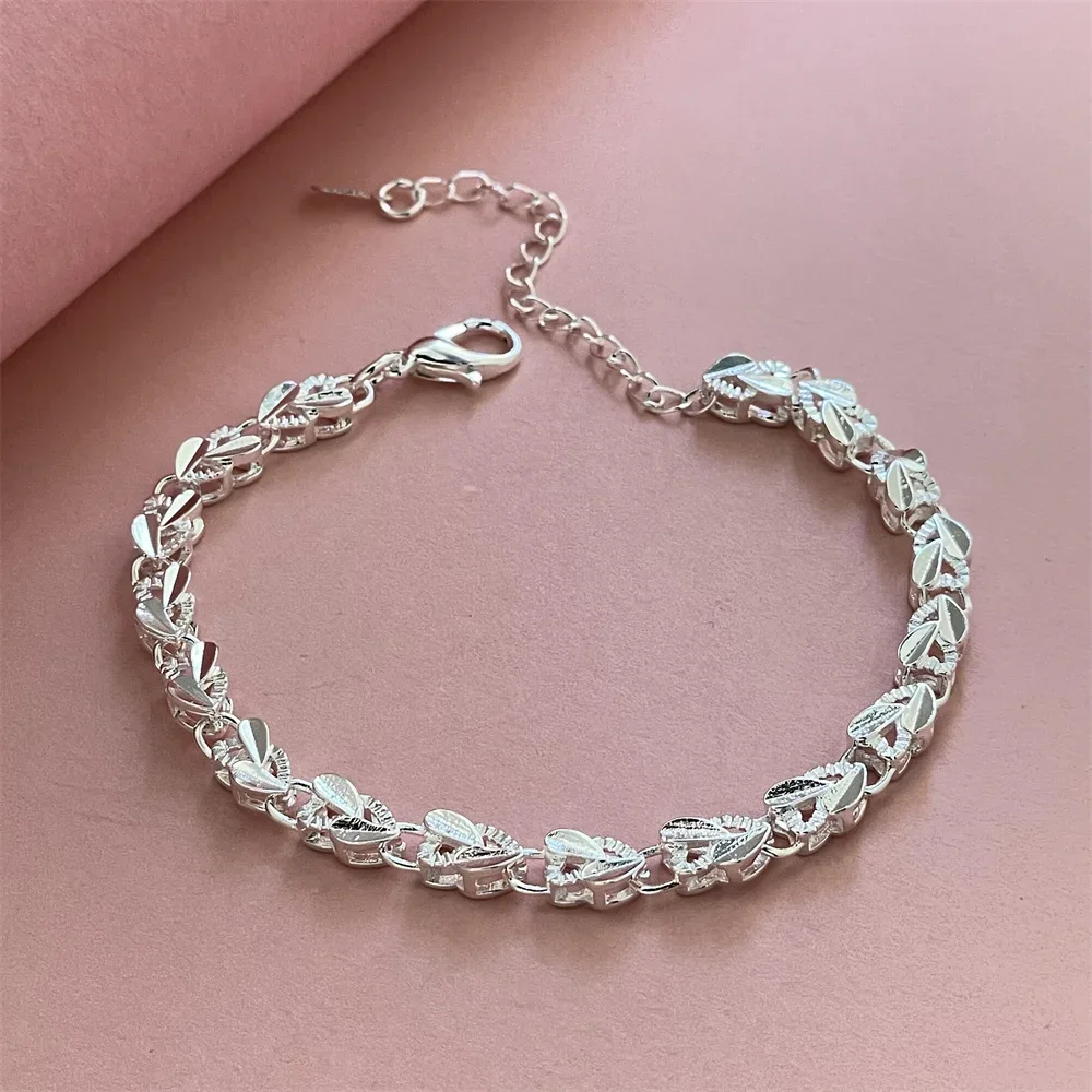 925 sterling silver bracelet exquisite heart shaped woman fashion wedding party gift jewelry