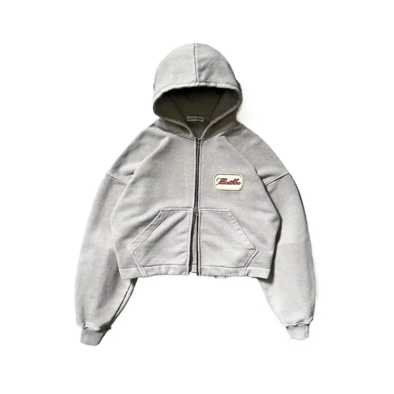 

❤❤2025 American Fashion Hip Hop Joker Letter Embroidered Zipper Hoodie Men Street Y2K Fleece Padded Warm Sweatshirt U New ★☆