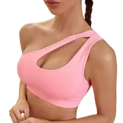 Intimo sportivo monospalla Fitness Yoga gilet antiurto ad asciugatura rapida reggiseno da corsa per donna