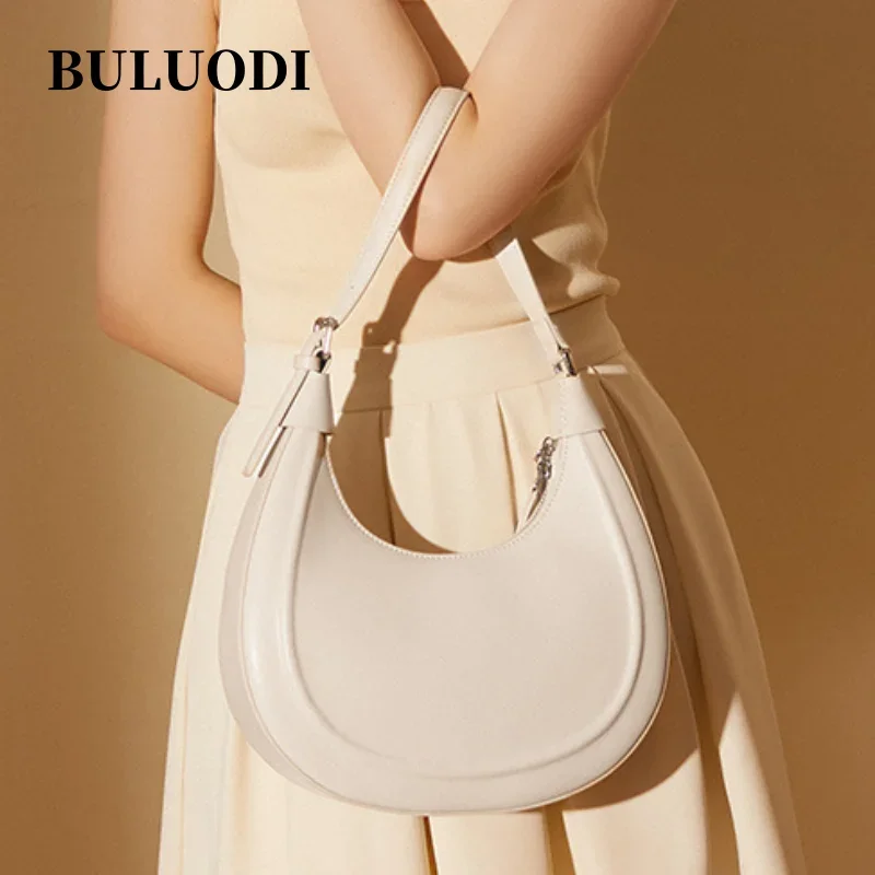 

Women's Genuine Leather Underarm Crossbody bag Female Fashion Oil Wax Cowhide Leather Shoulder Bag Ladies Luxury Designer Bag