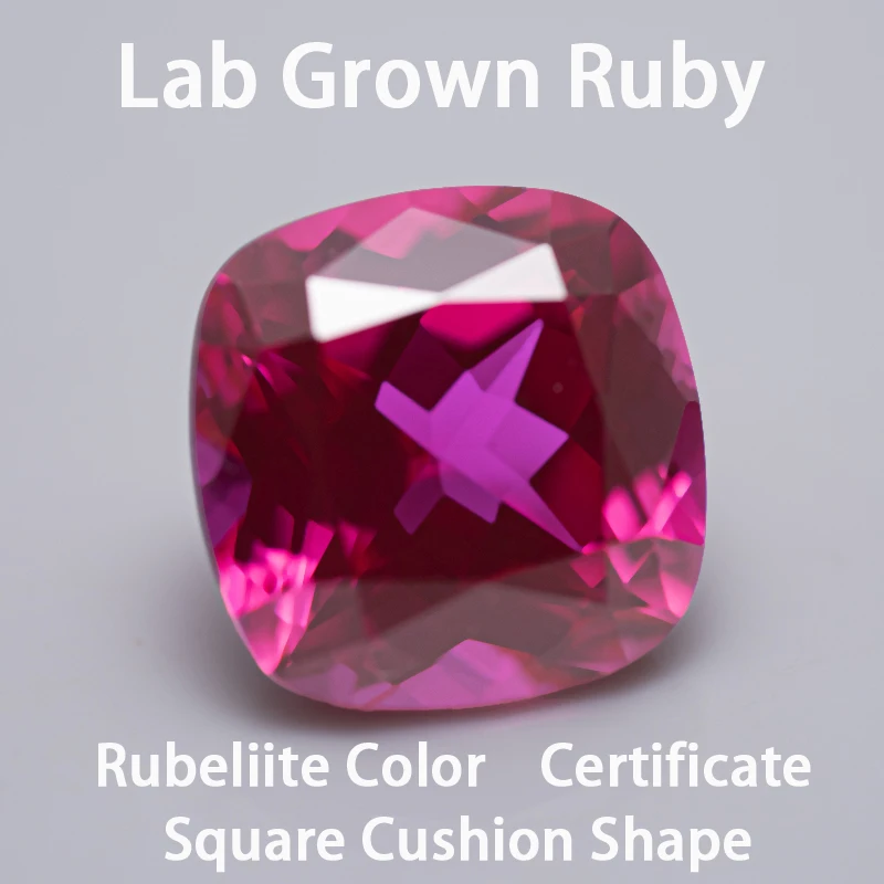 

Lab Grown Ruby for Jewelry Making DIY Cushion Cut Rubellite Color VVS1 Lab Created Ruby Gemstone Selectable AGL Certificate
