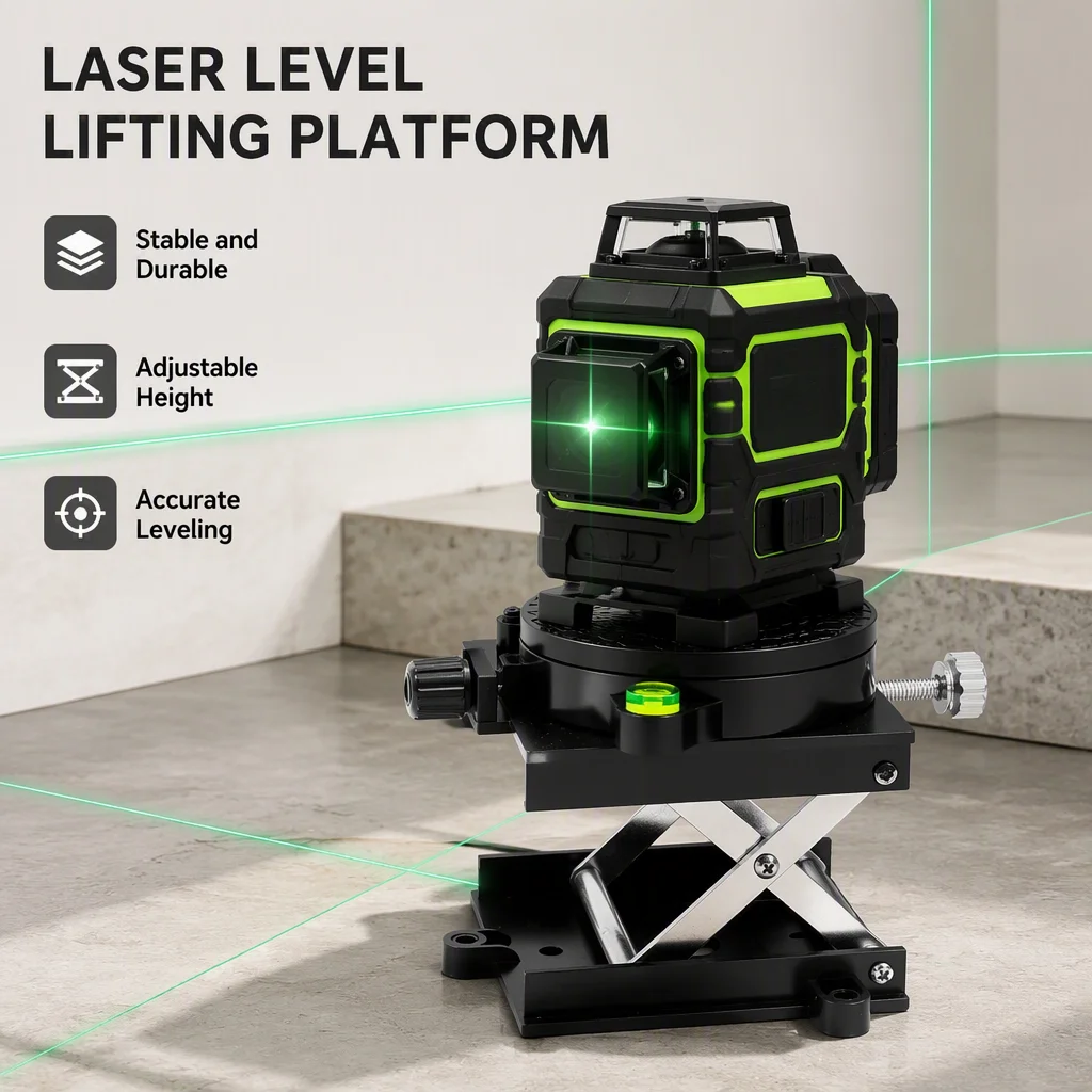360° Rotating Laser Level Lift Platform Mini Adjustable Lifting Stand Laser Level Bracket Height Adjustable Lifter for Measuring