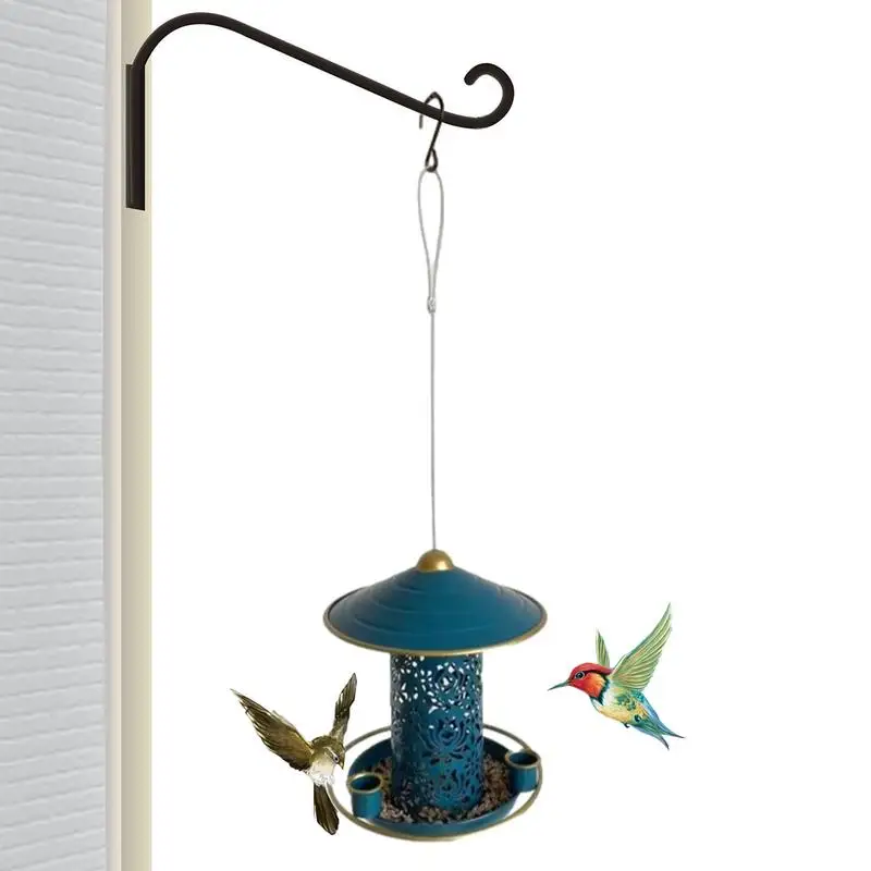 Outdoors Hang Bird Feeders Wild Bird Hang Feeding Station Weather Resistant Bird Feeder With 3 Water Cups 360 Circular Perch