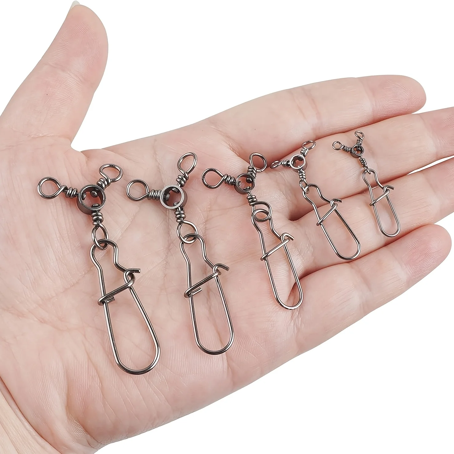 3 Way Snap Swivels Fishing Tackle, T-Turn Swivels Snaps Saltwater Connectors for Trolling Catfish Rig Surf Rig view 3