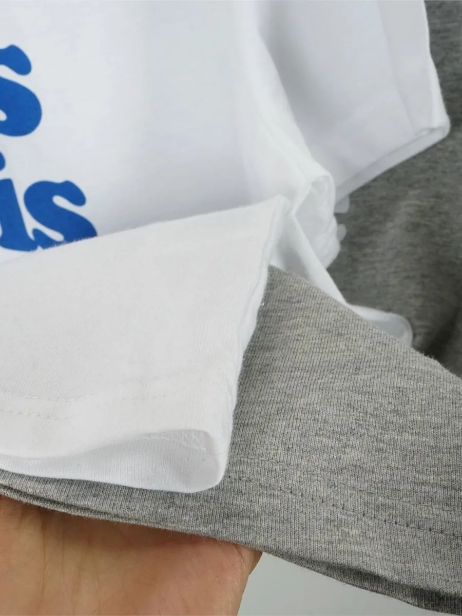 French Letters Printed T-shirt Round Neck Short Sleeve All-match Chic Tees Tops Summer Clothing 2024 New Casual Fashion T-shirts image 6