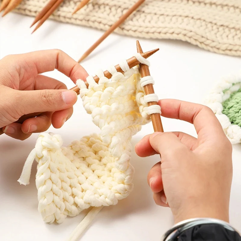 75pcs 20cm Bamboo Knitpicks Knitting Needles Set Double Pointed Carbonized Knit Yarn Weave Craft (2.0mm-10mm)