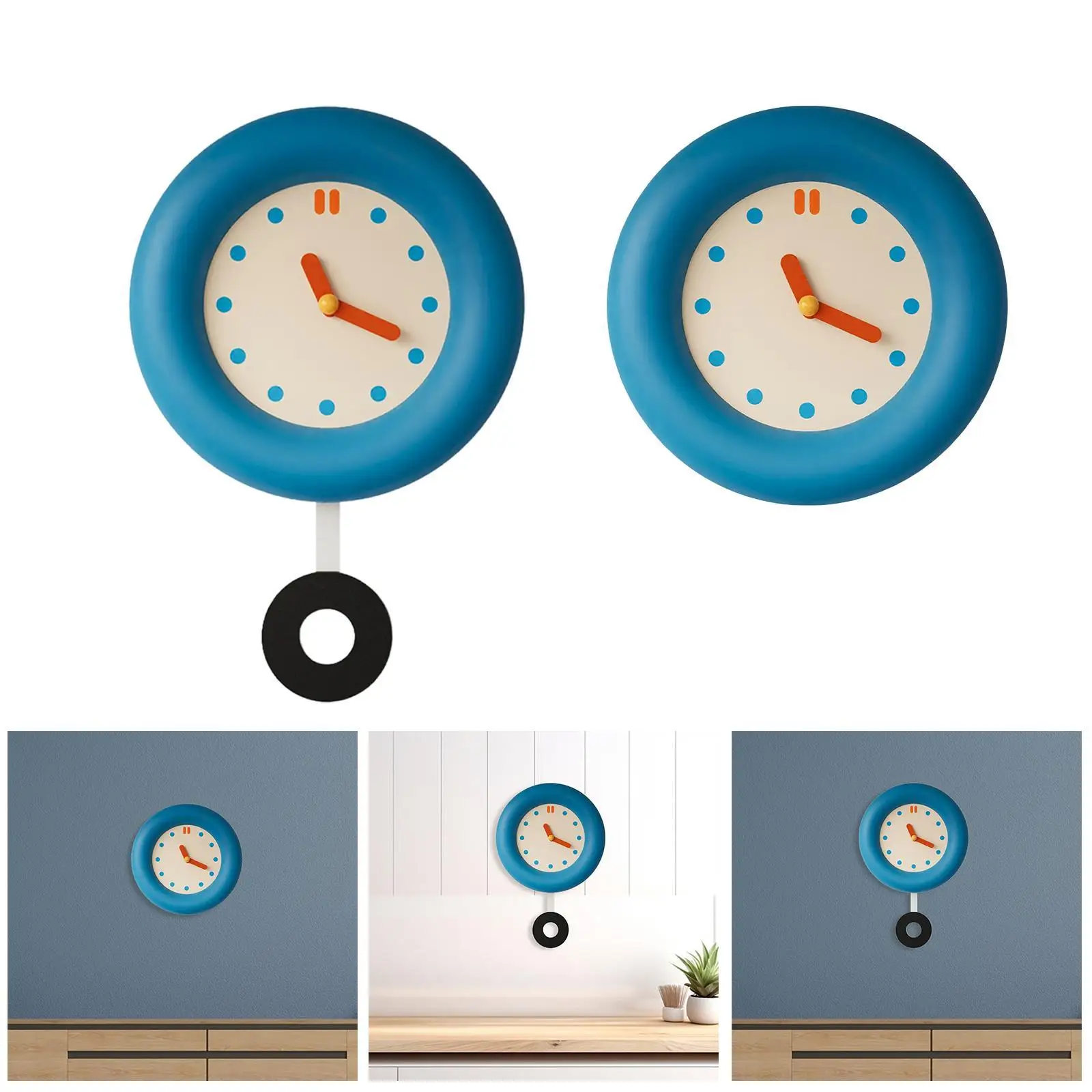 

Round Wall Clock,Silent Farmhouse Easy to Read Quiet Movement Hanging Clock Analog Clock for School Contemporary Bedroom Shop
