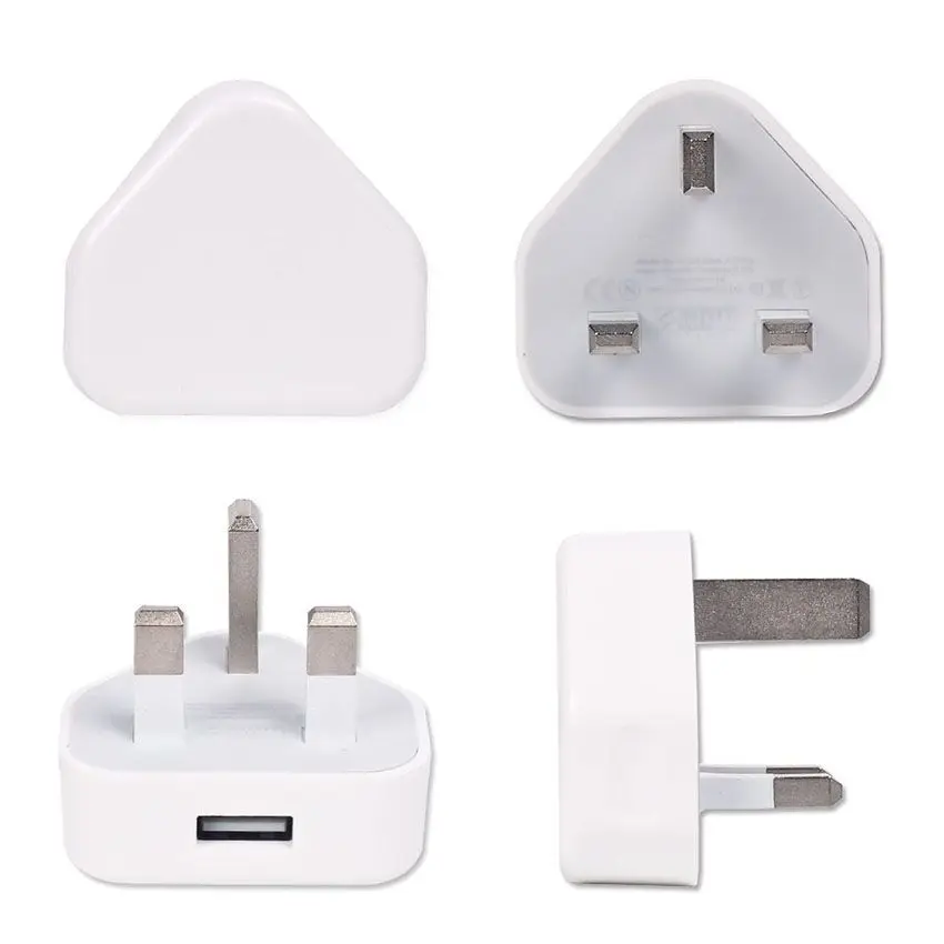 

100pcs Wholesale High Quality White USB Travel Wall Charger Adapter UK 3Pin Plug For iPhone 7 6 plus Samsung S7 S6 Edge HTC