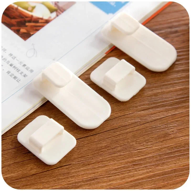 1Set(2pair/4pcs)Plastic Hooks Strong Self Adhesive Sticky Hooks Set Key Remote Control Wall Storage Holder Mounted Hanger