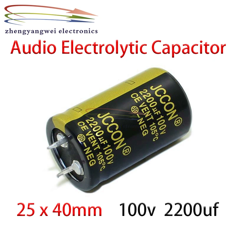 

25x40mm 10pcs 100v 2200uf black Audio Electrolytic Capacitor For Hifi Amplifier Low