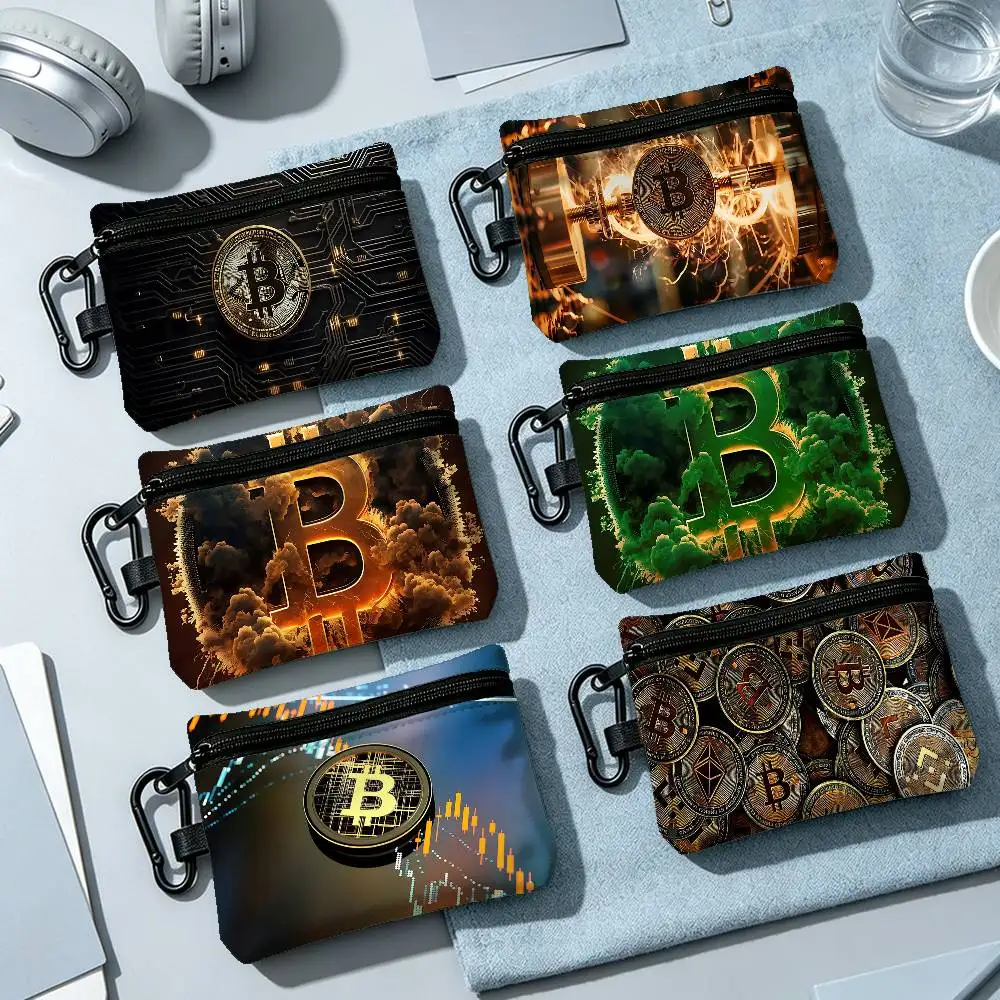Bitcoin Fashion Wear-resistant Oxford Cloth Coin Purse Portable Backpack Hanging Card Storage Bag