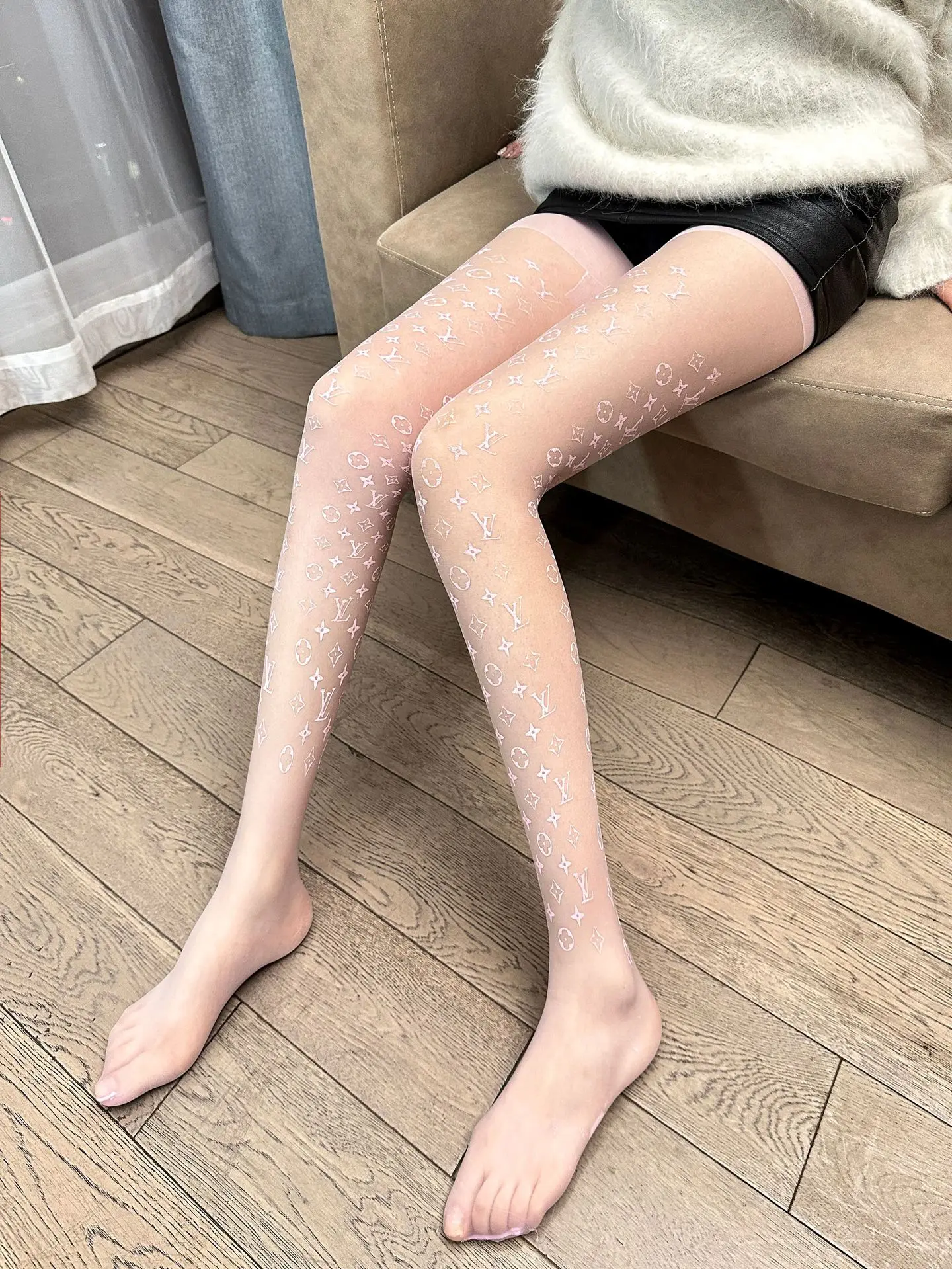 

Fashion Trend Candy Colors Letters Women's Pantyhose Sexy Stick Thin Stretch Lolita Spicy Flat Printed Nylon Tights