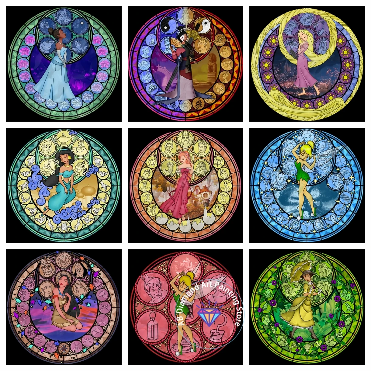 

Disney AB Diamond Art Painting Kit Embroidery Jasmine Moana Cross Stitch Mosaic Mulan Tinker Bell New Arrival Garden Decorations