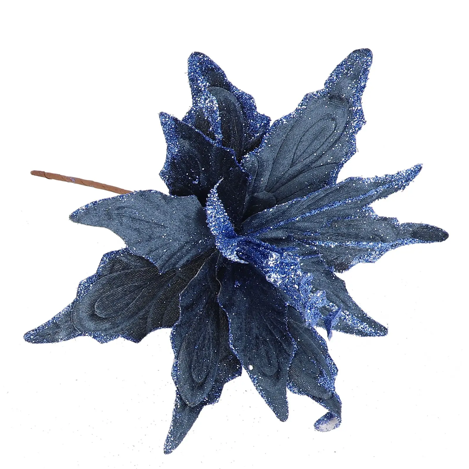 Christmas Glitter Flower Ornament Poinsettia Glitter Ornament Ornamental Trees Beautiful Ornament Christmas Atmosphere
