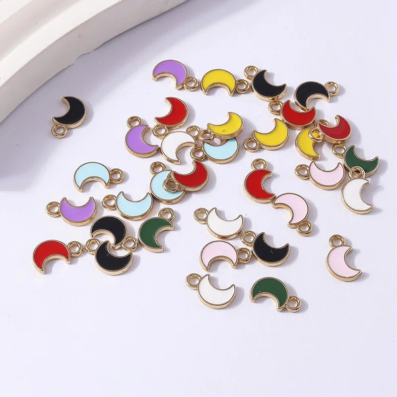

Duarte 30Pcs/Lot Cute Colorful Mini Enamel Moon Charms Pendants for Jewelry Making DIY Earrings Necklaces Bracelets Accessories