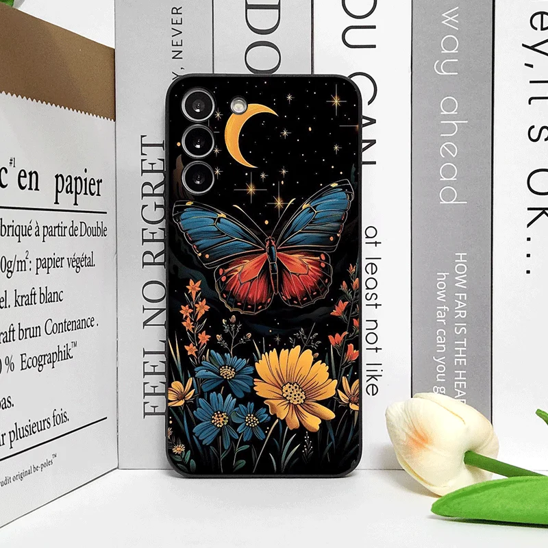 الجمالية القمر فراشة زهرة جراب هاتف لجوجل بكسل 9A 8A 7A 6 A 7 PRO 8 9 Pro XL 5G للصدمات لينة غطاء متجمد قذيفة