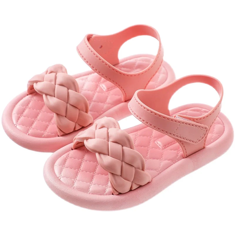 4 Colors Girls Sandals 2022 Fashion Summer New Princess Shoes Little Girls Student Sandals Open Toe Non-slip Beach Sandals Kids