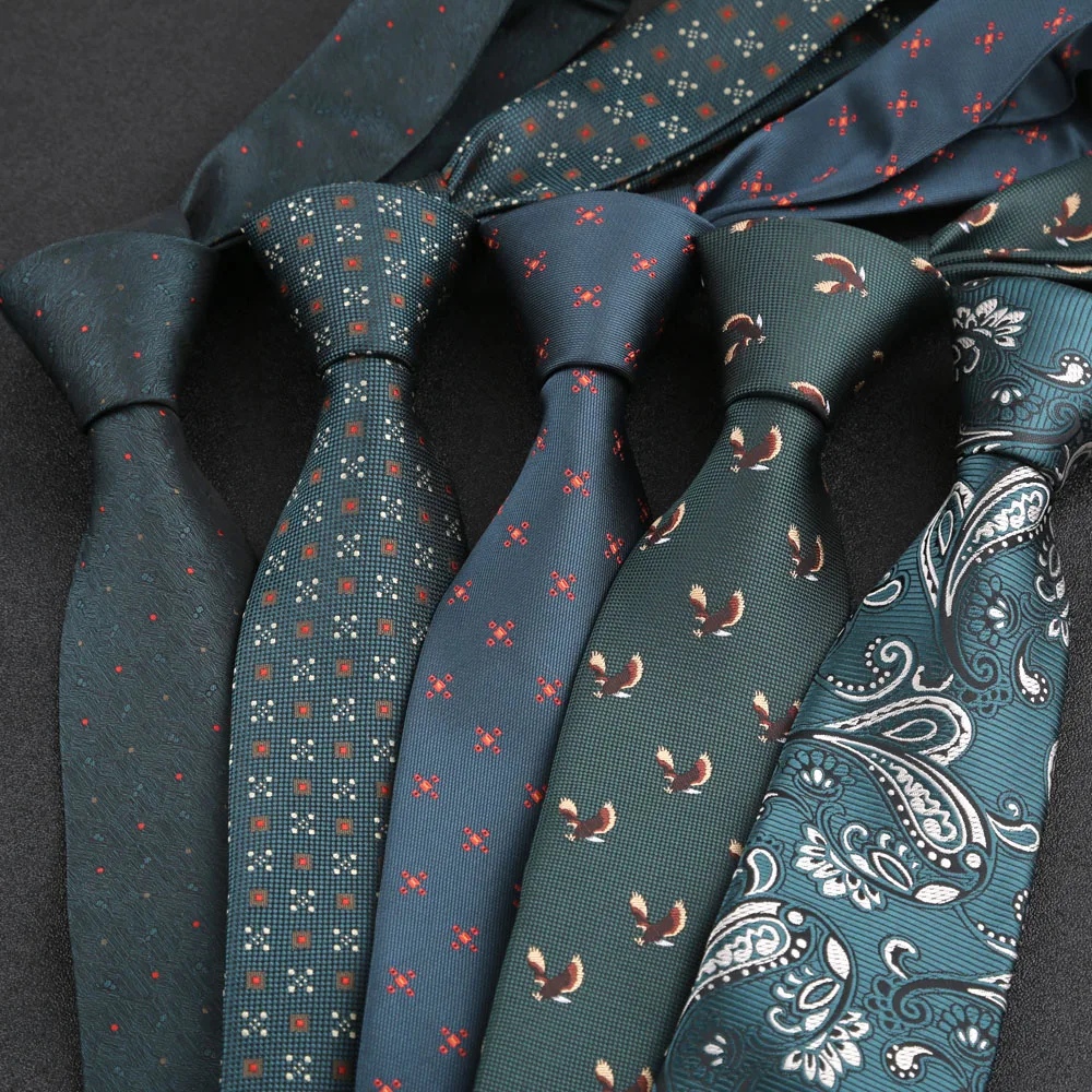 Green Color Tie 8cm Stripe Dot Paisley Necktie High Quality For Men Business Meeting Suit Dress Gravatas Accessories Gift view 4