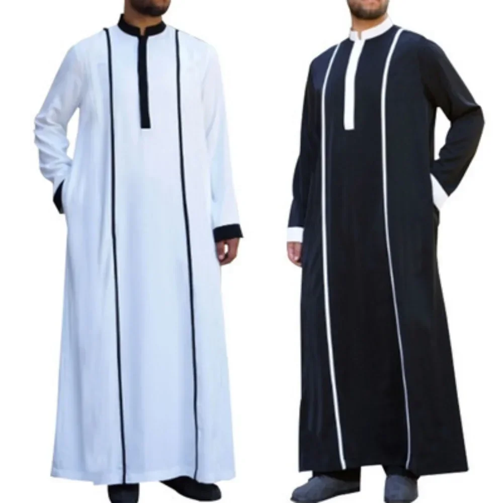 Szaty muzułmańskie mężczyźni Cosplay tradycyjne Eid bliskowschodnie islamskie arabskie Kaftan Jubba Thobe Islam luźne ubrania mody Kaftan