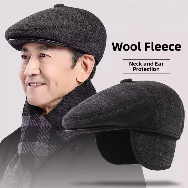 

Теплая шерстяная кепка с флисовой подкладкой для мужчин, повседневная кепка с коротким козырьком, нерегулируемая, удобная, для путешествий