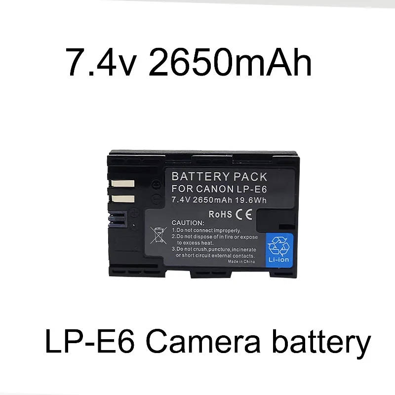 2650mAh bateria LP-E6 LP-E6N LPE6 + podwójna ładowarka LED z typem C dla Canon 5D Mark II III 7D 60D EOS 6D 70D 80D 90D EOS R R5 R6