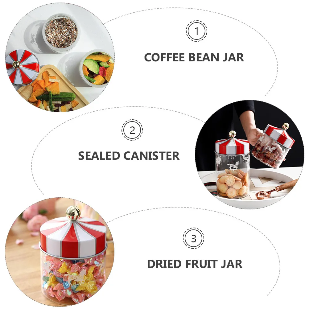 

1Pcs Merry-Go-Round Pattern Sealed Storage Canister Practical Coffee Tea Food Storage Jar Sealed Canister Tea Jar