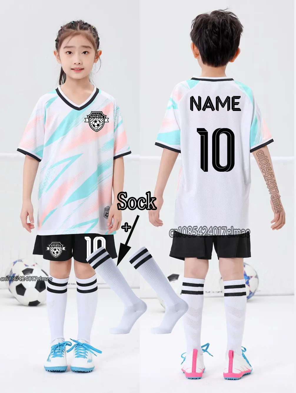 

Children's Soccer Sports Set 25/26 Boys Girls Football T-shirts Kid Soccer School Uniforms,Football Clothing Jersey Shorts+Socks