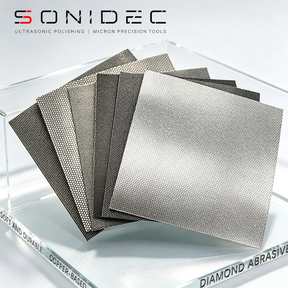 100X100mm 50X100mm Square Diamond Emery Cloth Copper Foil Sandpaper for Steel Alloy Mold Glass Jade DIY Grinding