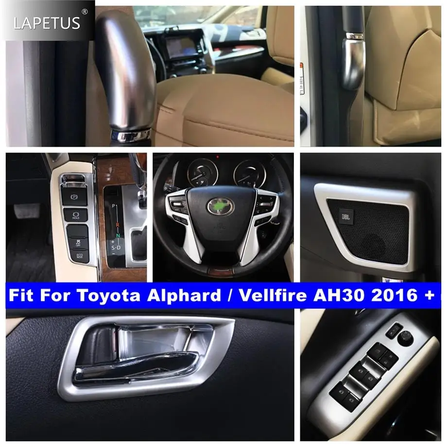 

Matte Car Door Speaker / Glass Lift / Steering Wheel Frame Accessories Cover Trim For Toyota Alphard / Vellfire AH30 2016 - 2021